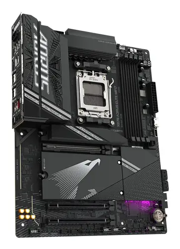 X870 AORUS ELITE WIFI7 Placa Base - Compatible con CPUs AMD Ryzen 9000, 16+2+2 fases VRM, hasta 8000MHz DDR5 (OC), 3xPCIe 5.0 + 1xPCIe 4.0, Wi-Fi 7, LAN 2.5GbE, USB 4 - Imagen 3