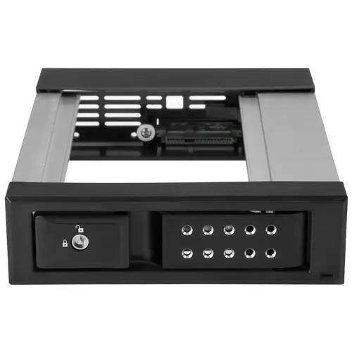 Bahía de Intercambio en Caliente sin Bandeja - de 5,25 Pulgadas a 3,5" - Bahía Removible de Disco Duro para Unidades de 3,5" SATA/SAS - de Aluminio - Imagen 2