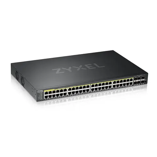 GS2220-50HP-EU0101F switch Gestionado L2 Gigabit Ethernet (10/100/1000) Energía sobre Ethernet (PoE) Negro - Imagen 1
