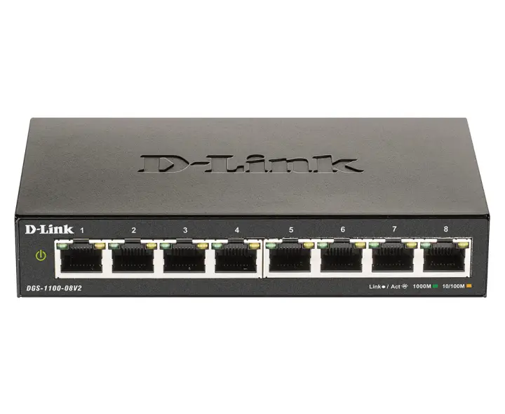 DGS-1100-08V2 Gestionado L2 Gigabit Ethernet (10/100/1000) Negro