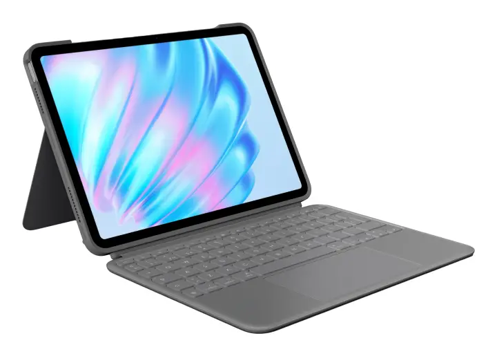 Combo Touch, iPad Air 11 in (M2), iPad Air (4.ª y 5.ª Gen. - 2020, 2022), Funda con Teclado - Teclado retroiluminado extraíble con Soporte abatible, Disposición QWERTY Español - Gris - Imagen 13