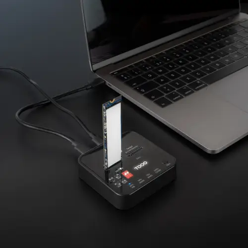 Docking Station USB-C 3.2 Gen 2 Dual Bay para SSD M.2 NGFF/NVMe Clonador, Negro - Imagen 5