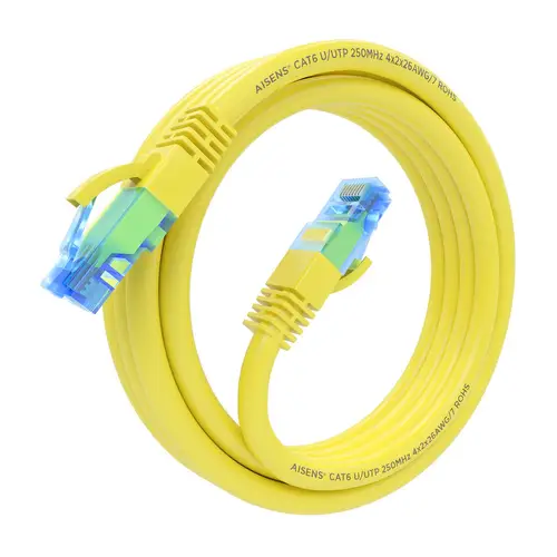 Cable De Red Latiguillo RJ45 Cat.6 UTP AWG26 CCA, Amarillo, 2.0 m - Imagen 2