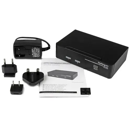 Conmutador Switch Profesional KVM 2 Puertos Vídeo DisplayPort - USB con Audio - 2560x1600 - Imagen 4