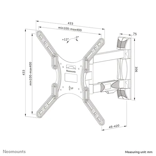 WL40-550BL14 Soporte de pared para TV 32-55" - movimiento completo - fácil montaje - Imagen 17