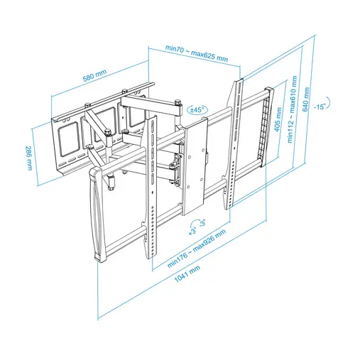 LP75100TN-B soporte de pared para pantalla plana 152,4 cm (60") Negro - Imagen 11