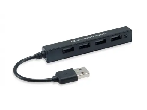 HUBBIES05B hub de interfaz USB 2.0 480 Mbit/s Negro