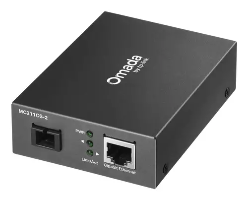 Omada MC211CS-2 convertidor de medio 1000 Mbit/s 1310 nm Monomodo Negro - Imagen 1