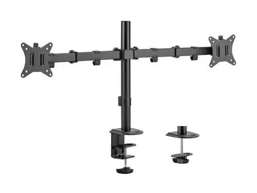 Soporte de escritorio articulado para dos monitores de 17«-32», negro - Imagen 1