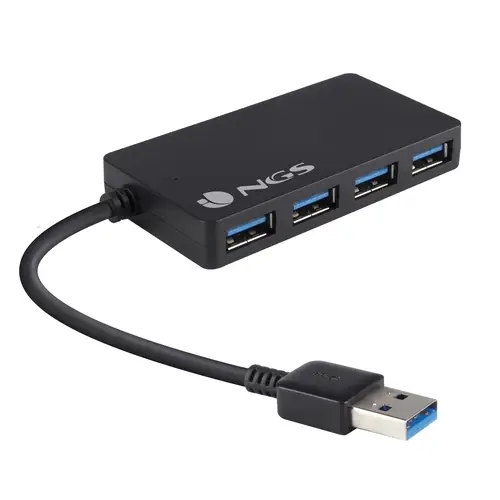 iHub 3.0 USB 3.2 Gen 1 (3.1 Gen 1) Type-A 5000 Mbit/s Negro - Imagen 1