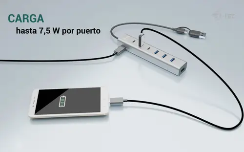 USB-C/USB-A Charging Metal HUB 7 port (3x USB-C, 4x USB-A) - Imagen 8