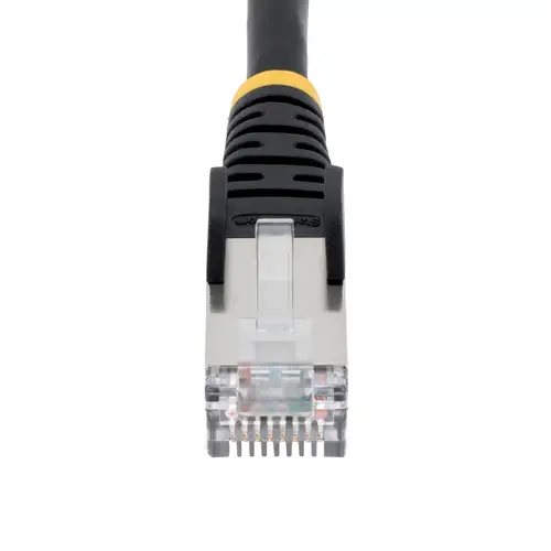 Cable de 0,5m de Red Ethernet CAT6a - Negro - Low Smoke Zero Halogen (LSZH) - 10GbE - 500MHz - PoE++ de 100W - Snagless sin Pestillo - RJ-45 - Cable de Red S/FTP - Imagen 4