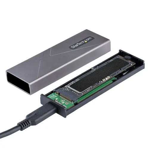 Caja Externa de Aluninio USB-C 10Gbps a NVMe M.2 o SSD M.2 SATA - Sin Herramientas para SSD M.2 NGFF PCIe/SATA - con Cables USB Tipo C o USB-A - 2230/2242/2260/2280 - Imagen 6