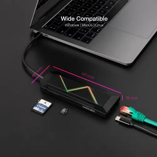 10.16.0901 base para portátil y replicador de puertos Alámbrico USB 3.2 Gen 1 (3.1 Gen 1) Type-C Negro - Imagen 2