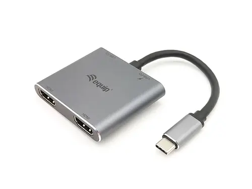 Adaptador USB-C 4 en 1 Dual HDMI, USB 3.0, 100W USB PD - Imagen 1