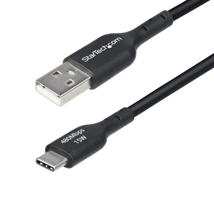 Cable de Carga USB-A a USB-C de 15cm - Cable Cargador USB-A a USB Tipo C - Cable USB 2.0 - 3A - Recubrimiento de TPE - Cable de Sincronización - M/M