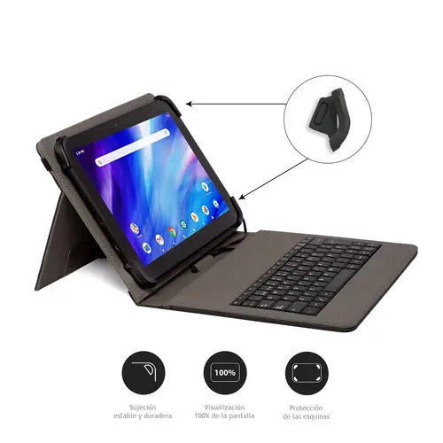 FUNDA TECLADO USB DE 9,7" A 10.5" NEGRA - Imagen 2