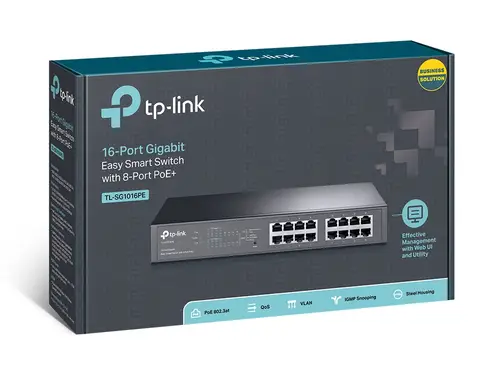 TL-SG1016PE Gestionado L2 Gigabit Ethernet (10/100/1000) Energía sobre Ethernet (PoE) 1U Negro - Imagen 4