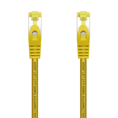 Cable De Red Latiguillo RJ45 LSZH Cat.7 600 MHz S/FTP PIMF AWG26, Amarillo, 25 cm - Imagen 1