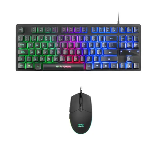 Combo RGB Teclado y Ratón, Diseño TKL, Layout Español, MCPTKLES, Color Negro - Imagen 1