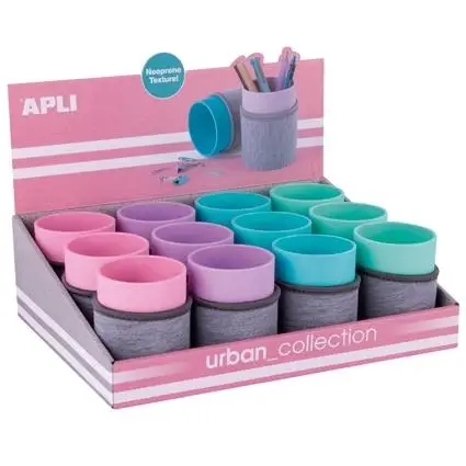 APLI CUBILETE DE NEOPRENO URBAN COLLECTION EXPOSITOR DE 12 C/SURT..
