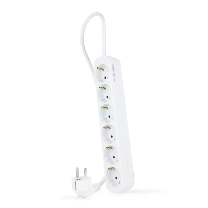 Regleta de Enchufes con 6 Tomas, 1.4 m, Blanco
