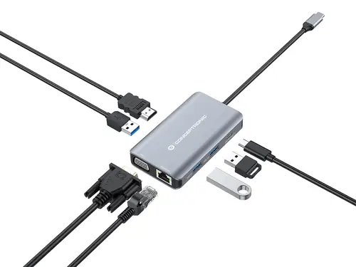 DONN21G base para portátil y replicador de puertos Alámbrico USB 3.2 Gen 1 (3.1 Gen 1) Type-C Gris - Imagen 9