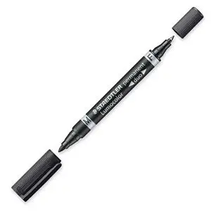 Lumocolor Duo marcador permanente Punta redonda/fina Negro 1 pieza(s)
