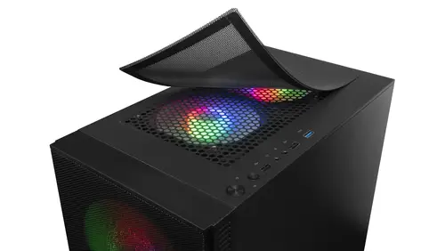 MCZ, Caja PC Compacta Premium, MicroATX, Panel + Frontal Mesh, Negro - Imagen 6