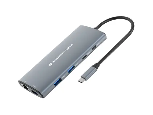 DONN06G base para portátil y replicador de puertos Alámbrico USB 3.2 Gen 1 (3.1 Gen 1) Type-C Gris - Imagen 3