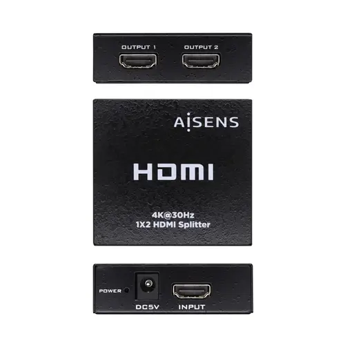 HDMI Duplicador 4k@30Hz 1x2 Con Alimentación, Negro - Imagen 2