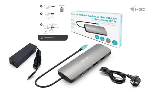Metal USB-C Nano 2x Display Docking Station with PD 100 W + Charger 100W - Imagen 5