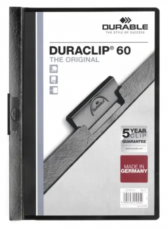 Duraclip 60 archivador PVC Negro, Transparente