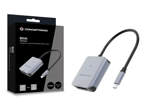 BIAN08G lector de tarjeta USB 3.2 Gen 2 Type-C Gris - Imagen 4