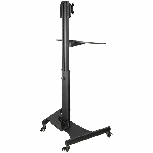 Carrito Ergonómico con Ajuste de Altura para Estación de Trabajo Móvil - con Soporte VESA para Monitor - con Soporte para CPU - con Bandeja para Teclado - Workstation Móvil con Ruedas - Imagen 15