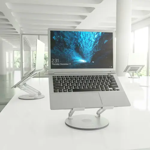 Soporte de Sobremesa XL Giratorio Ajustable para Portátil / Tablet 10-17, Plata - Imagen 6