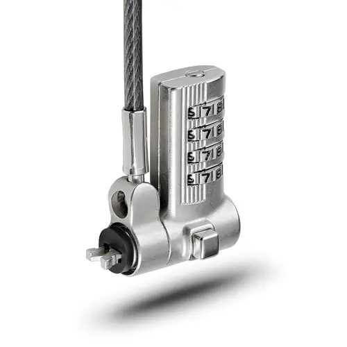 Cable de 2m Universal de Seguridad para Portátiles - Cable con Candado para Portátiles Compatible con Noble Wedge/Nano/K-Slot - Cerradura de Combinación - Anticorte - Antirrobo - Imagen 2