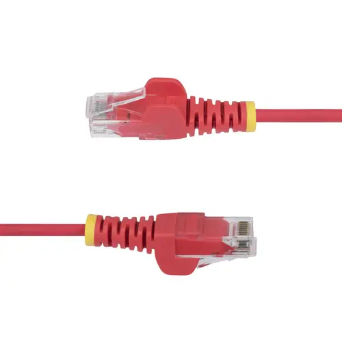 Cable de Red Ethernet CAT6 Delgado sin Enganches Rojo de 1,5m - Cable RJ45 Snagless Slim de 28AWG - Alambre de Cobre Puro - PoE 100W - con Alivios de Tensión - LSZH - Probado con Fluke - Imagen 3