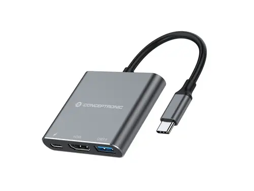 DONN18G base para portátil y replicador de puertos Alámbrico USB 3.2 Gen 1 (3.1 Gen 1) Type-C Gris - Imagen 2