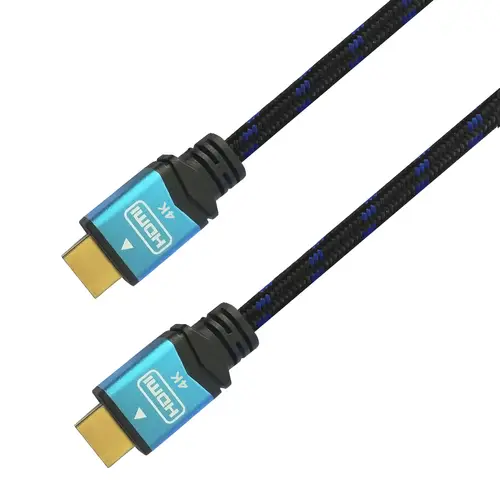 able, HDMI, 2.0, Premium alta velocidad / HEC, 4k@60 Hz, 18 Gbps, A/M-A/M, Negro/Azul, 1.0 m - Imagen 1