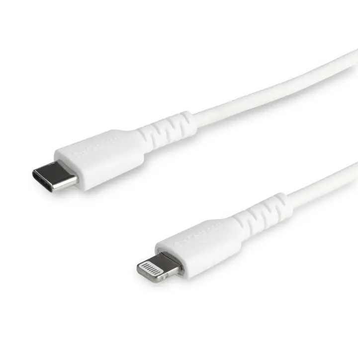 Cable Resistente USB-C a Lightning de 2 m Blanco - Cable de Sincronización y Carga USB Tipo C a Lightning con Fibra de Aramida Resistente - Certificado MFi de Apple - para iPad/iPhone 12
