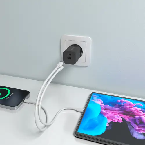 AISENS Cargador GaN 65W  2xUSB C PD3 0 QC4 0  Negro - Imagen 6