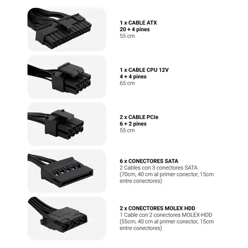 Powerline III 850 unidad de fuente de alimentación 850 W 20+4 pin ATX ATX Negro - Imagen 4