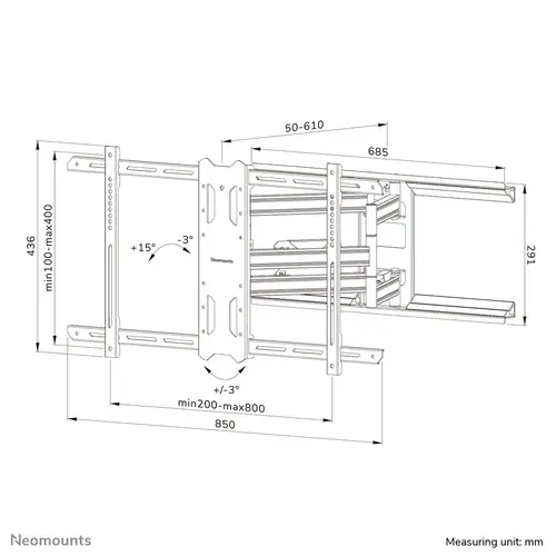 WL40S-850BL18 Soporte de pared para TV 43-86" - movimiento completo - instalación rápida - Imagen 20