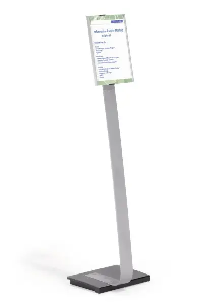 INFO SIGN Stand de información A4 Acrílico, Aluminio Plata