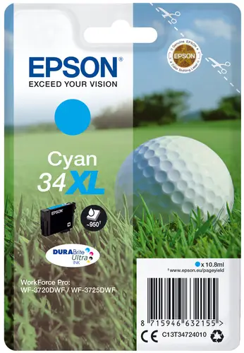 Golf ball Singlepack Cyan 34XL DURABrite Ultra Ink - Imagen 1