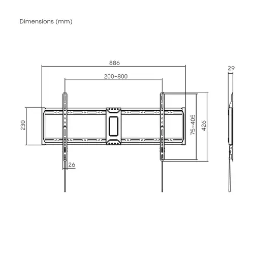 Soporte Eco Ultra Delgado Para Monitor/TV 75kg de 43"-100", Negro - Imagen 7