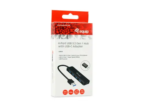 128959 hub de interfaz USB 3.2 Gen 1 (3.1 Gen 1) Type-A 5000 Mbit/s Negro - Imagen 8
