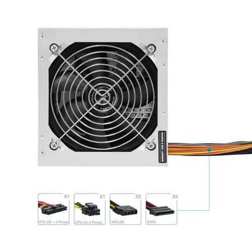Fonte Ecopower II unidad de fuente de alimentación 500 W 20+4 pin ATX ATX Plata - Imagen 5