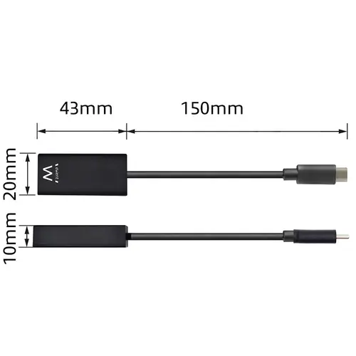 EW9823 adaptador de cable de vídeo 0,15 m USB Tipo C HDMI tipo A (Estándar) Negro - Imagen 2